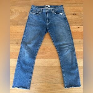 Agolde Toni Slim Straight Raw Hem Midrise Jeans